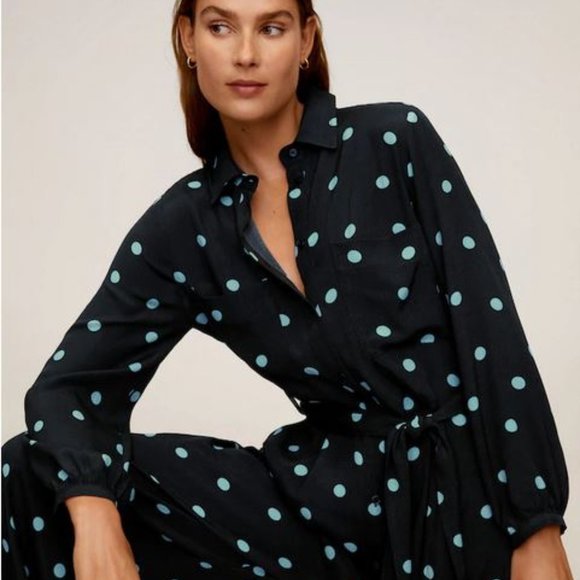 Mango polka-dot long jumpsuit - Picture 9 of 9